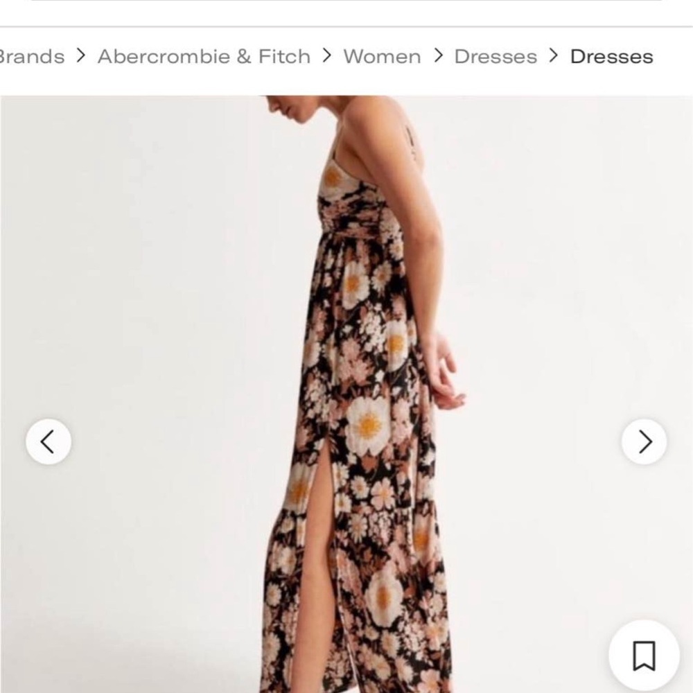 Abercrombie & Fitch Black Floral Maxi Dress with Pink and Yellow Accents